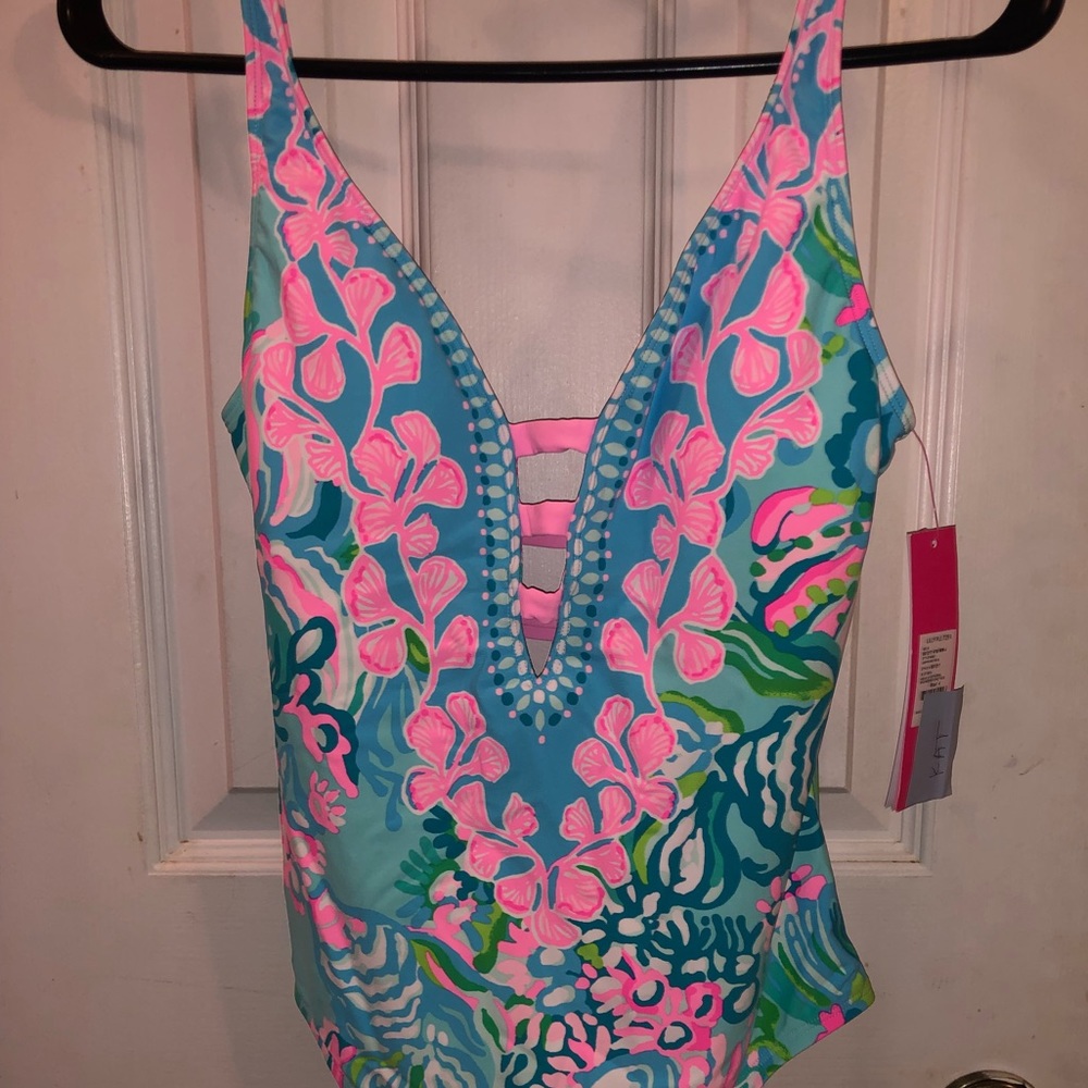 Lilly Pulitzer Jaspen One-piece I’m Aqua La Vista sz 4